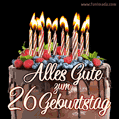 Alles Gute zum 26. Geburtstag Schokoladenkuchen GIF