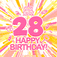 Congratulations on your 28th birthday! Happy 28th birthday GIF, free download.