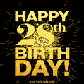 28th Birthday GIF. Best Fireworks Animated Image for 28 Year Olds.