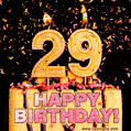 Happy 29th Birthday Cake GIF and Video with sound free download