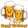 Hilarious beer pints animated image for his 29th birthday celebration