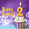 Happy Birthday - 2 Years Old Animated Card