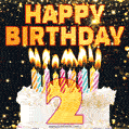 Happy 2nd Birthday Cake GIF, Free Download