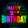 Wishing You A Happy 2nd Birthday! Animated GIF Image.