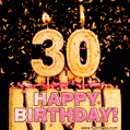 Happy 30th Birthday Cake GIF and Video with sound free download
