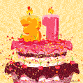Hand Drawn 31st Birthday Cake Greeting Card (Animated Loop GIF)
