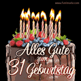 Alles Gute zum 31. Geburtstag Schokoladenkuchen GIF