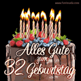Alles Gute zum 32. Geburtstag Schokoladenkuchen GIF