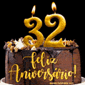 Feliz aniversário de 32 anos - lindo bolo de feliz aniversário
