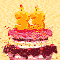 Hand Drawn 33rd Birthday Cake Greeting Card (Animated Loop GIF)