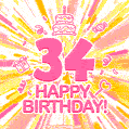 Congratulations on your 34th birthday! Happy 34th birthday GIF, free download.