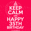 KEEP CALM and Happy 35th Birthday GIF