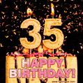 Happy 35th Birthday Cake GIF and Video with sound free download