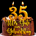Zum 35. Geburtstag alles Liebe und Gute. GIF und Video E-Card.