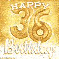 Download & Send Cute Balloons Happy 36th Birthday Card for Free