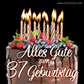 Alles Gute zum 37. Geburtstag Schokoladenkuchen GIF