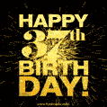 37th Birthday GIF. Best Fireworks Animated Image for 37 Year Olds.