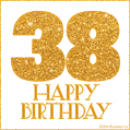 Gold Glitter 38th Birthday GIF