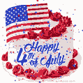 USA Flag Cake Happy July 4th GIF