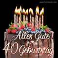 Alles Gute zum 40. Geburtstag Schokoladenkuchen GIF