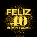 GIF animado para cumpleaños con el número 40 - feliz cumpleaños gif de fuegos artificiales