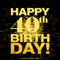 40th Birthday GIF. Best Fireworks Animated Image for 40 Year Olds.