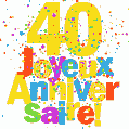 Image GIF festive et colorée de joyeux anniversaire 40 ans