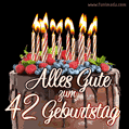 Alles Gute zum 42. Geburtstag Schokoladenkuchen GIF
