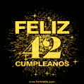 GIF animado para cumpleaños con el número 42 - feliz cumpleaños gif de fuegos artificiales