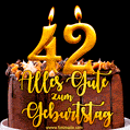 Zum 42. Geburtstag alles Liebe und Gute. GIF und Video E-Card.