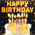 Happy 43rd Birthday Cake GIF, Free Download