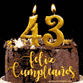 Felices 43 Años - Hermosa imagen de pastel de feliz cumpleaños