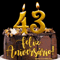 Feliz aniversário de 43 anos - lindo bolo de feliz aniversário
