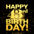 43rd Birthday GIF. Best Fireworks Animated Image for 43 Year Olds.