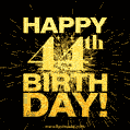 44th Birthday GIF. Best Fireworks Animated Image for 44 Year Olds.