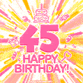 Congratulations on your 45th birthday! Happy 45th birthday GIF, free download.