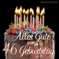 Alles Gute zum 46. Geburtstag Schokoladenkuchen GIF
