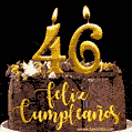 Felices 46 Años - Hermosa imagen de pastel de feliz cumpleaños