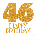 Gold Glitter 46th Birthday GIF