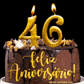 Feliz aniversário de 46 anos - lindo bolo de feliz aniversário