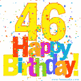 Festive and Colorful Happy 46th Birthday GIF Image