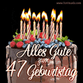 Alles Gute zum 47. Geburtstag Schokoladenkuchen GIF