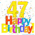 Festive and Colorful Happy 47th Birthday GIF Image