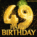 49th Birthday Greeting Card - Amazing Bursts of Fireworks (GIF)