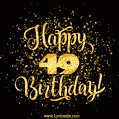 Gold Confetti Animation (loop, gif) - Happy 49th Birthday Lettering Card