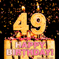Happy 49th Birthday Cake GIF and Video with sound free download