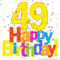 Festive and Colorful Happy 49th Birthday GIF Image