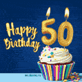 Happy Birthday - 50 Years Old Animated Card