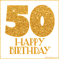 Gold Glitter 50th Birthday GIF