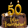 Feliz aniversário de 50 anos - lindo bolo de feliz aniversário